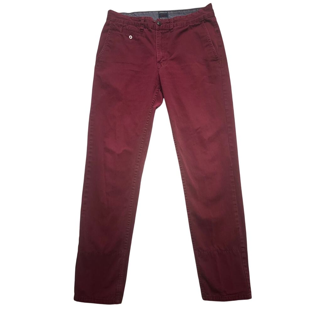 Goodale Chino City Pants Red Maroon 100% Cotton Size 33x30
